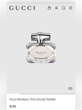 $130 Gucci NWT in box Bamboo Eau de Toilette - Blush Pink 75 mL 2.5 fl oz
